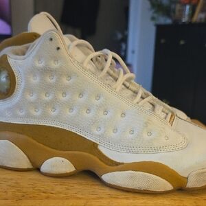 Jordan White and Tan Sneakers